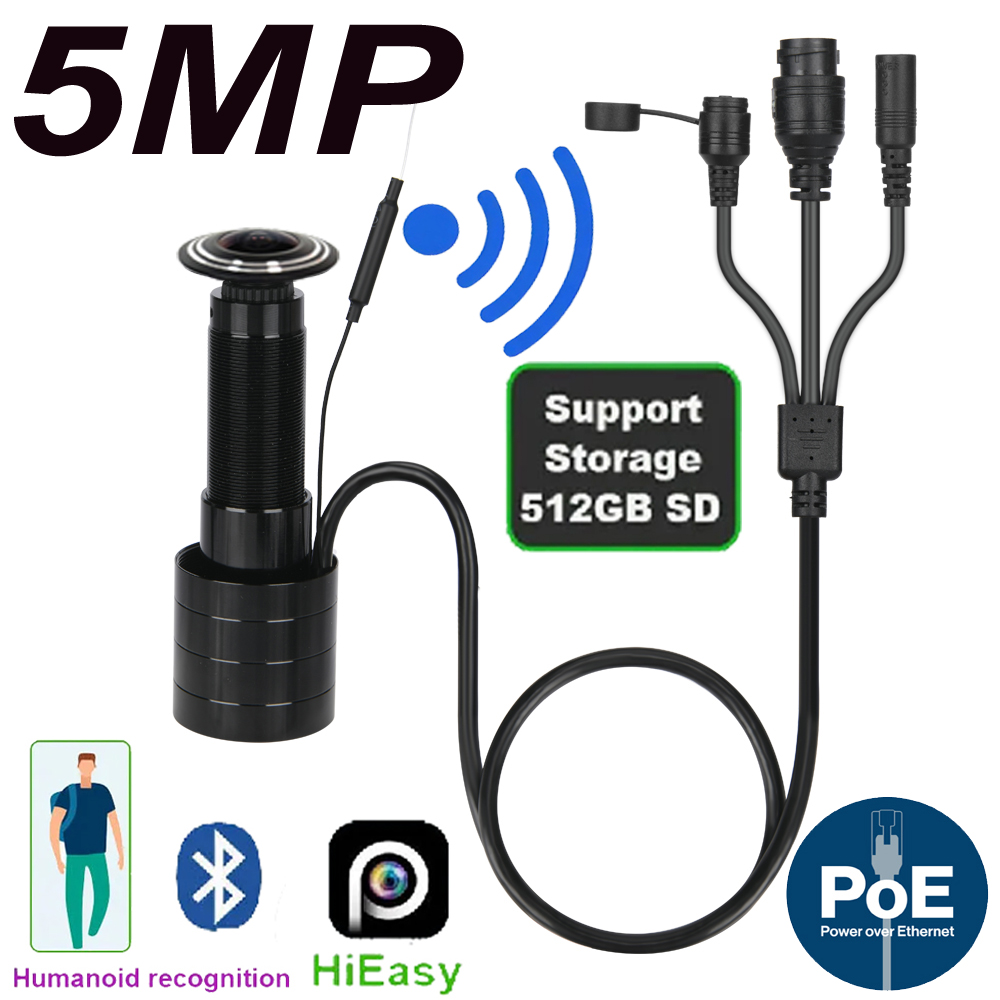 Home Security Tech - 5MP 도어 아이 IP POE 카메라