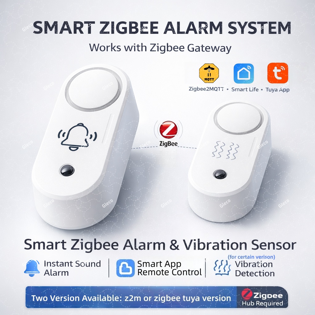 Home Security Siren - 옵션으로 진동 감지 사운드 스트로브 라이트가