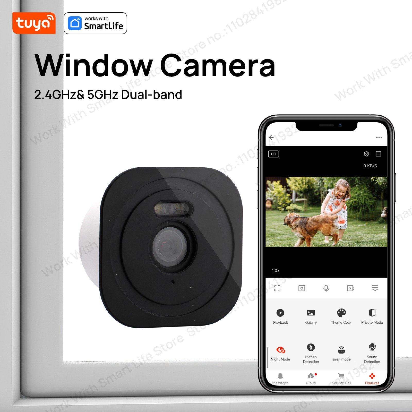 Home Security Lidar - 3MP 2K 투야 창문 카메라, 2.4GHz