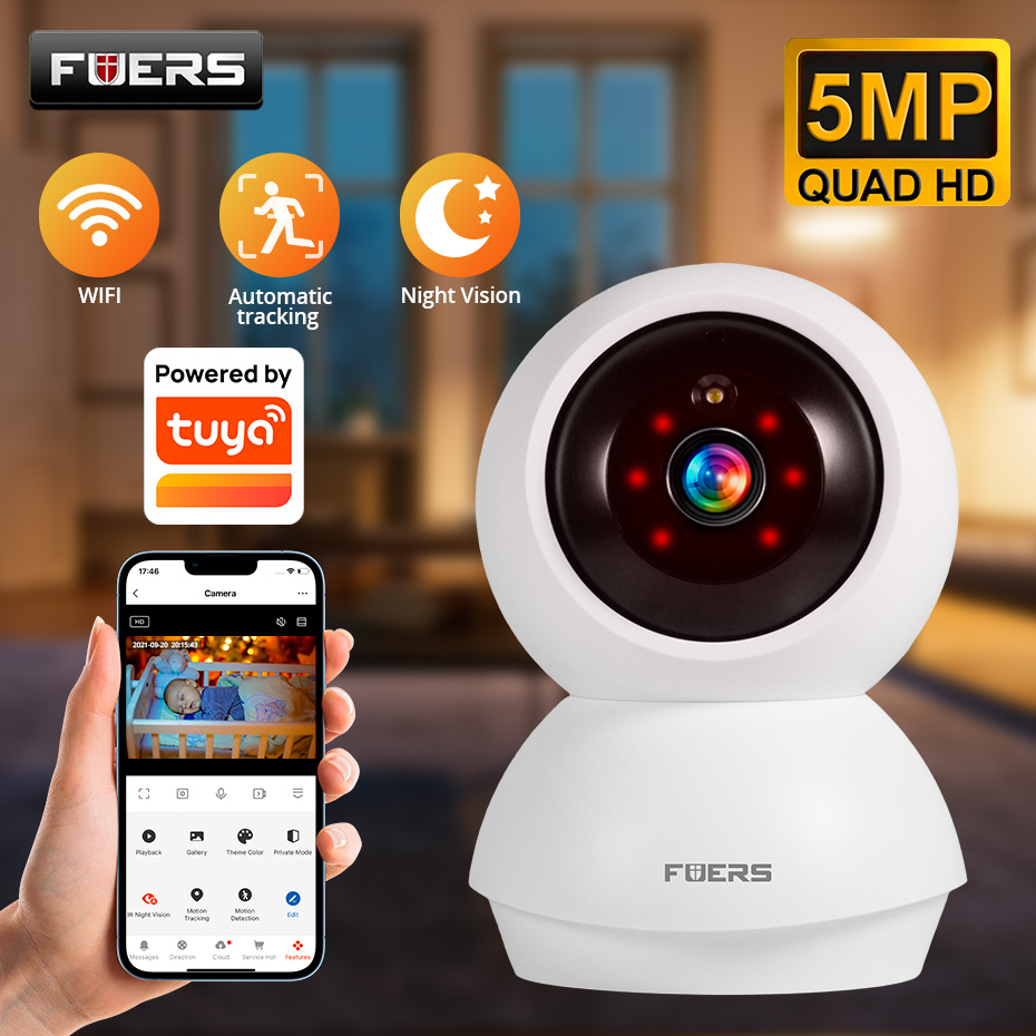 Home Security Ai - 푸어스 5MP WiFi 카메라 가정용 실내