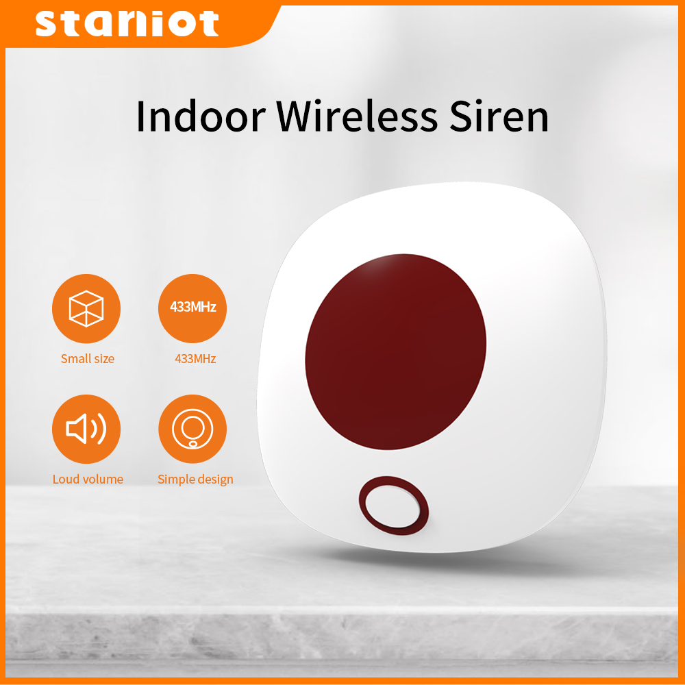 Home Security Siren - Staniot 실내 무선 사이렌 433Mhz 도난