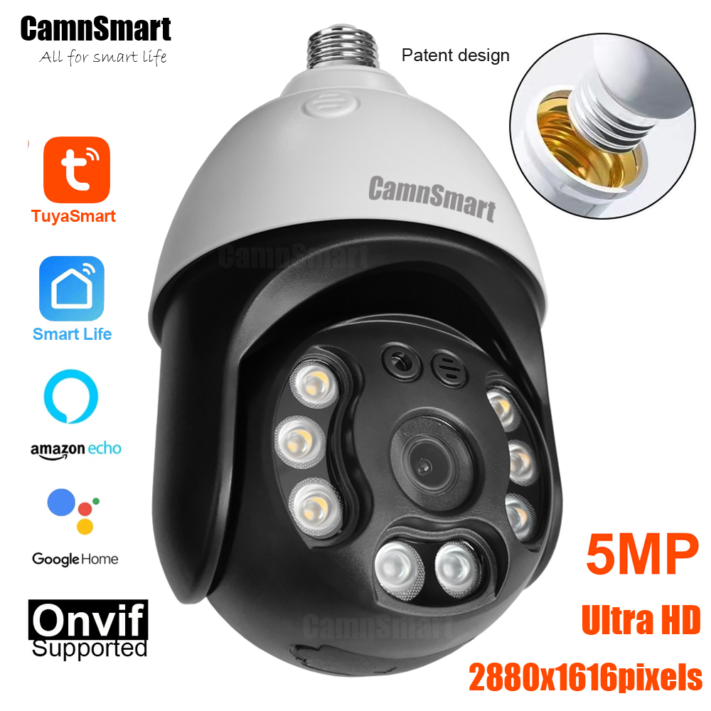 Home Security Lidar - Camnsmart Tuya 5MP Alexa Wifi 전구