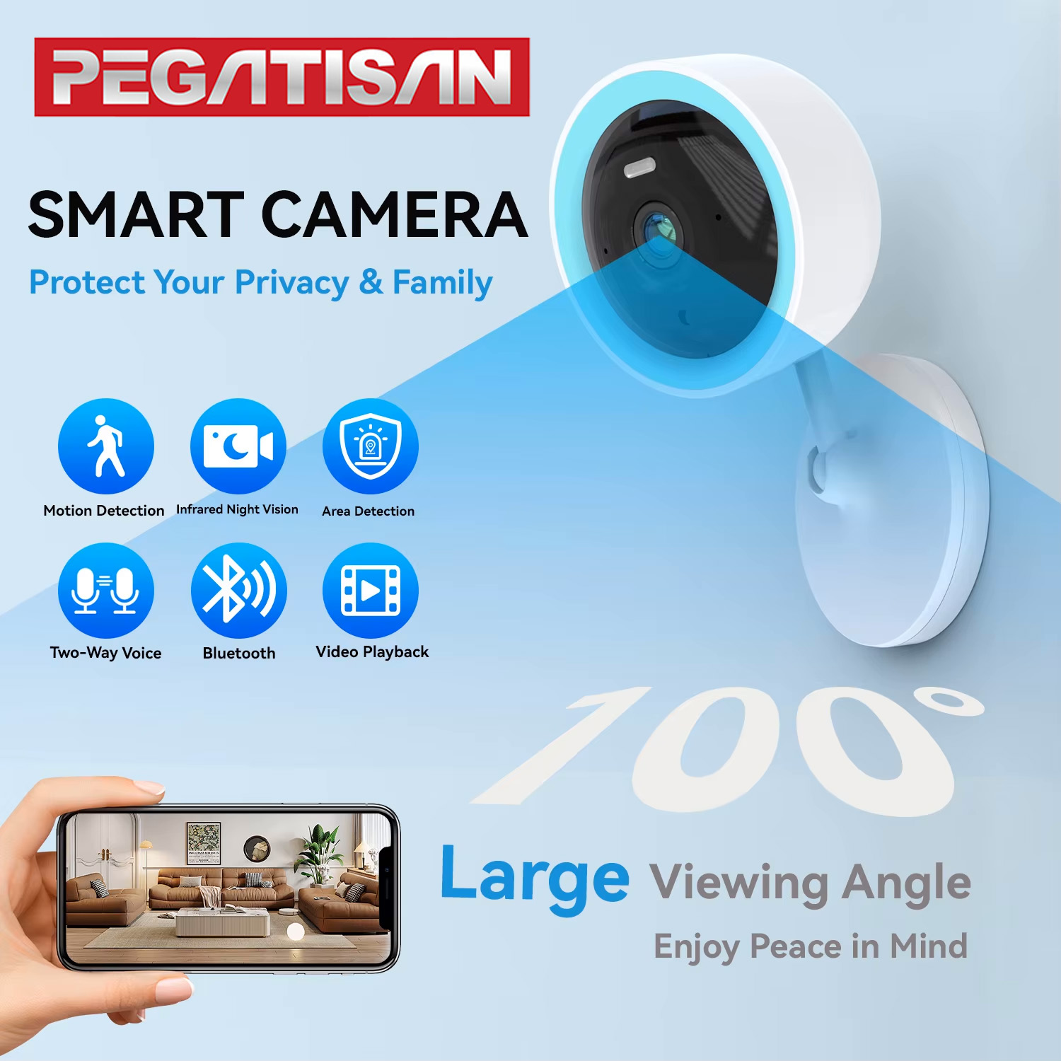 Home Security Lidar - PEGATAH Tuya 스마트 5MP HD 실내