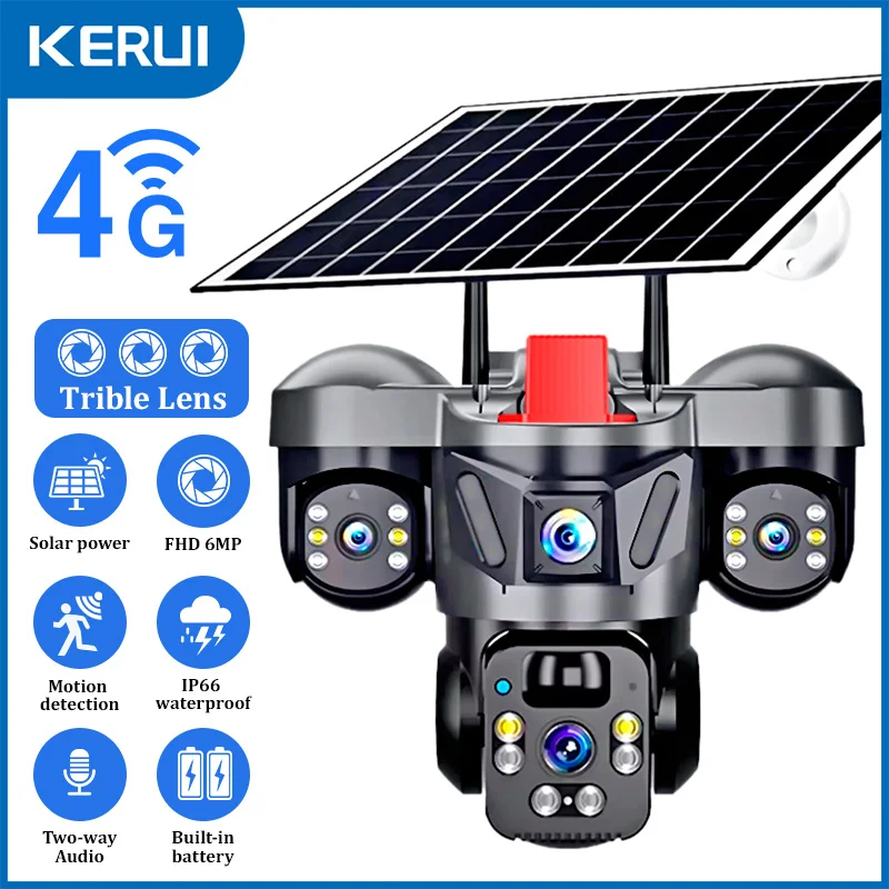 Home Security Tech - KERUI 야외 PTZ 6MP 4G SIM