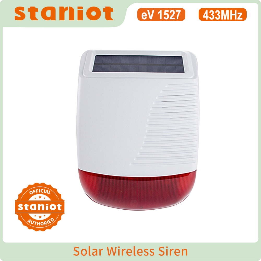 Staniot 무선 야외 태양 스트로브 사이렌 433M - Home Security Siren 리뷰 및 가격