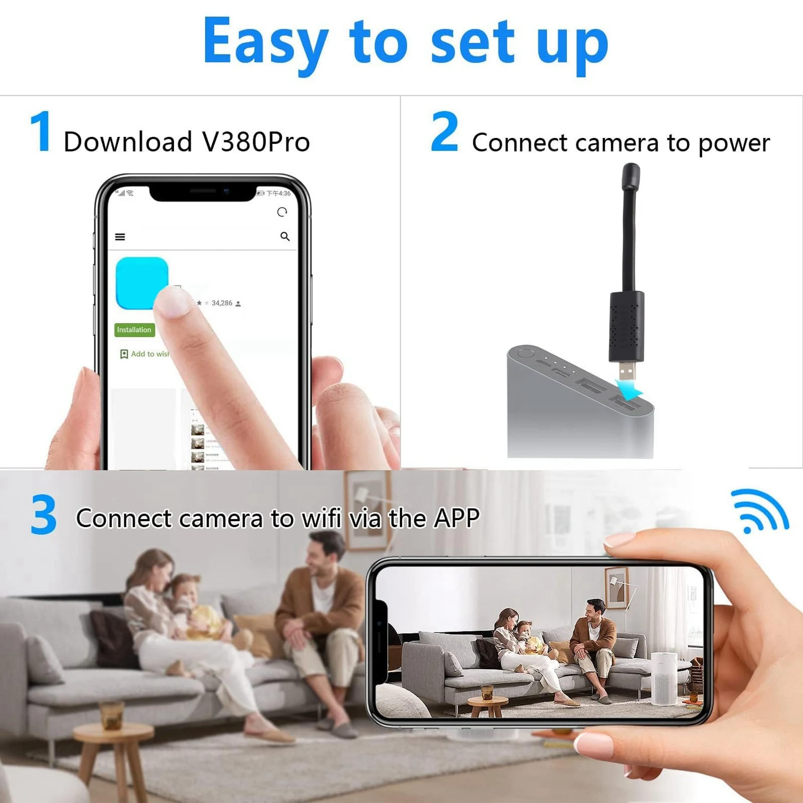 USB WiFi 보안 카메라 1080P HD 무선 미니 - Home Security Blink 리뷰 및 가격