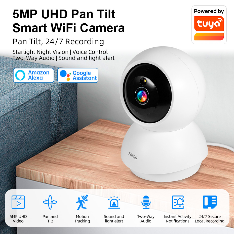 푸어스 5MP WiFi 카메라 가정용 실내 무선 IP  - Home Security Ai 리뷰 및 가격