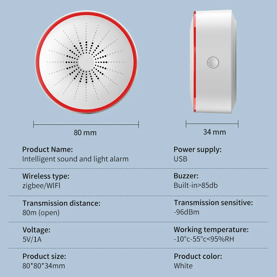 Tuya WiFi ZigBee 스마트 알람 사이렌 지능 - Home Security Blink 리뷰 및 가격