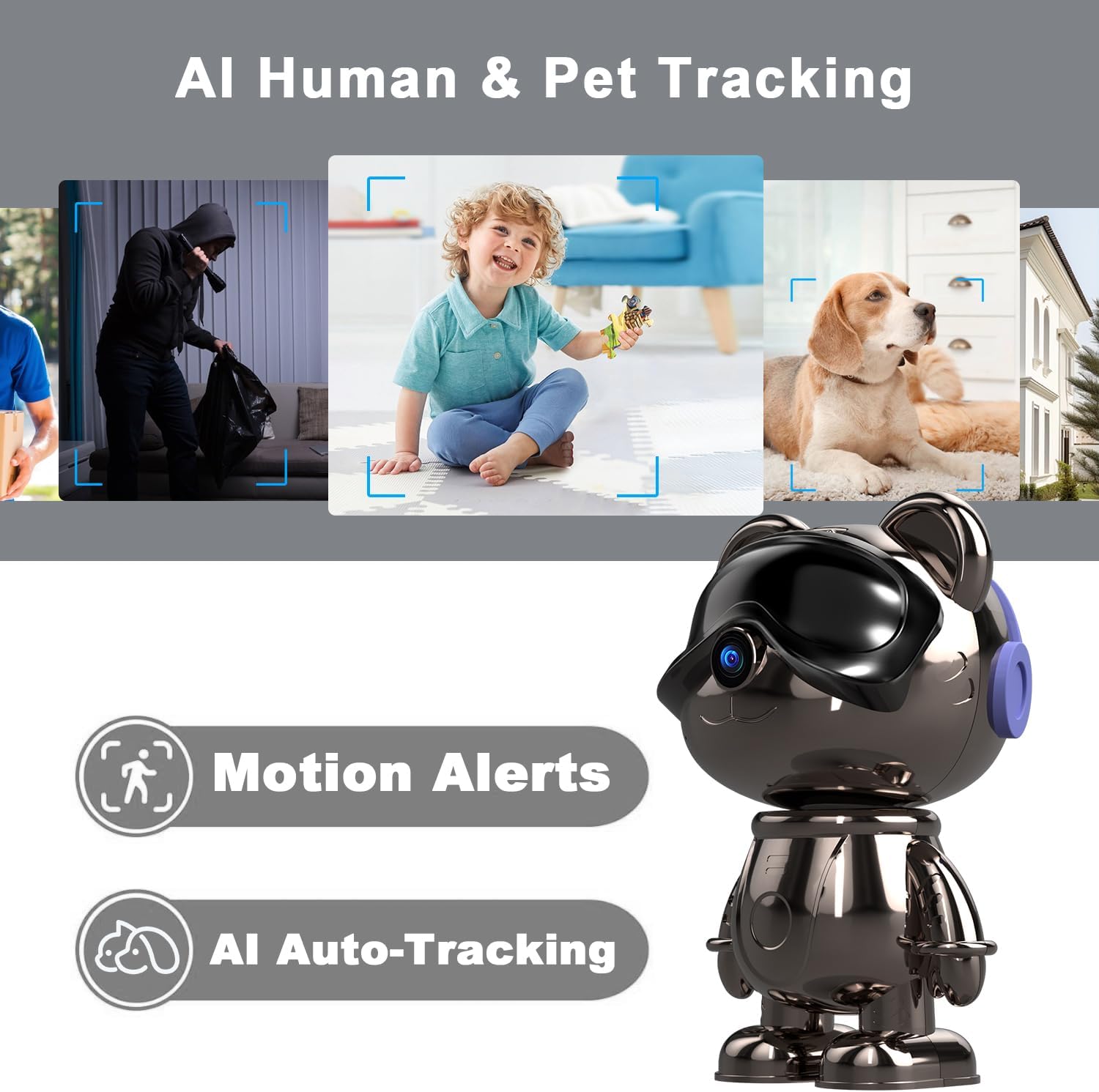 실내 WiFi 보안 카메라, 5MP 팬/틸트 베이비 모 - Home Security Ai 리뷰 및 가격