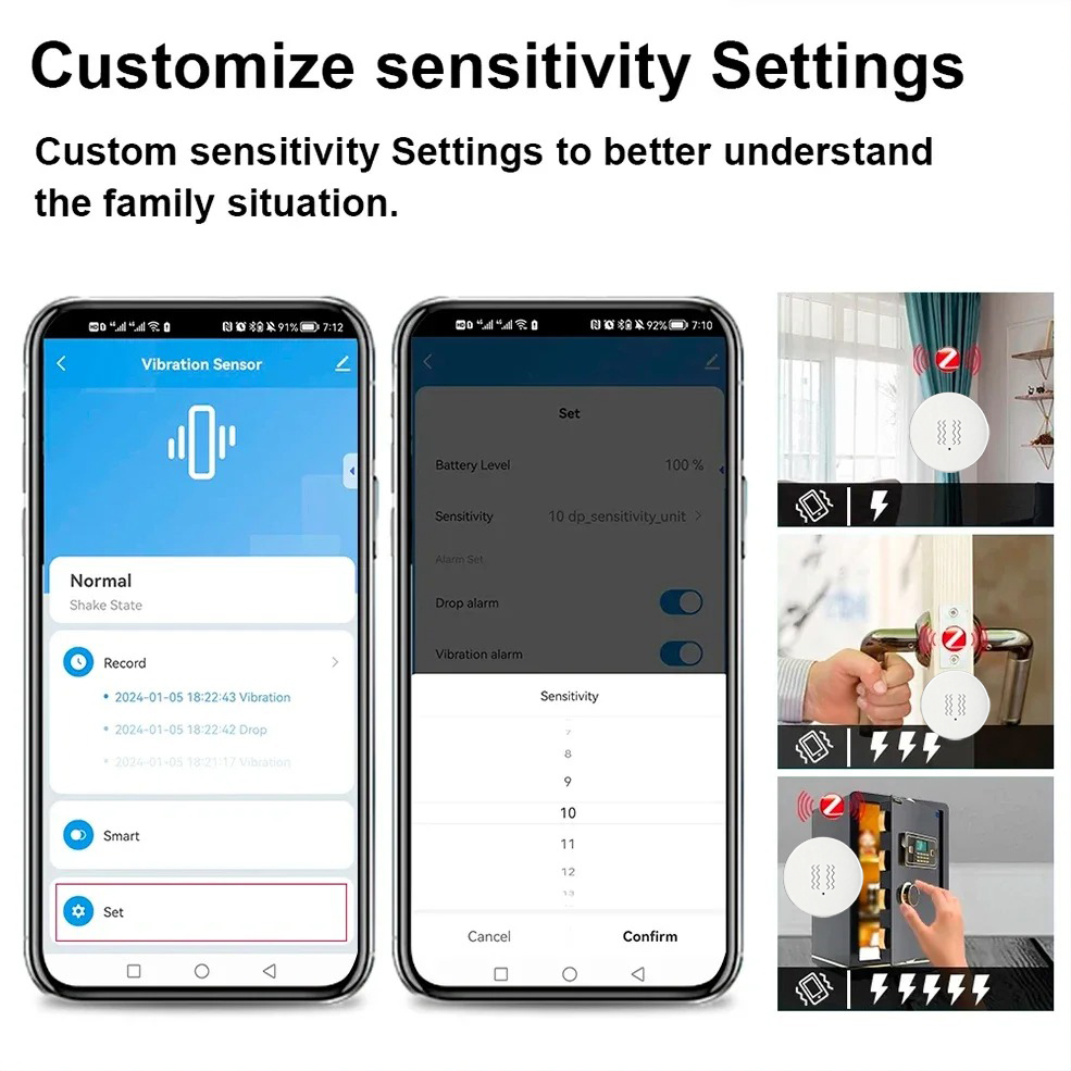Tuya ZigBee 스마트 진동 및 기울기 센서 홈  - Home Security Systems 리뷰 및 가격