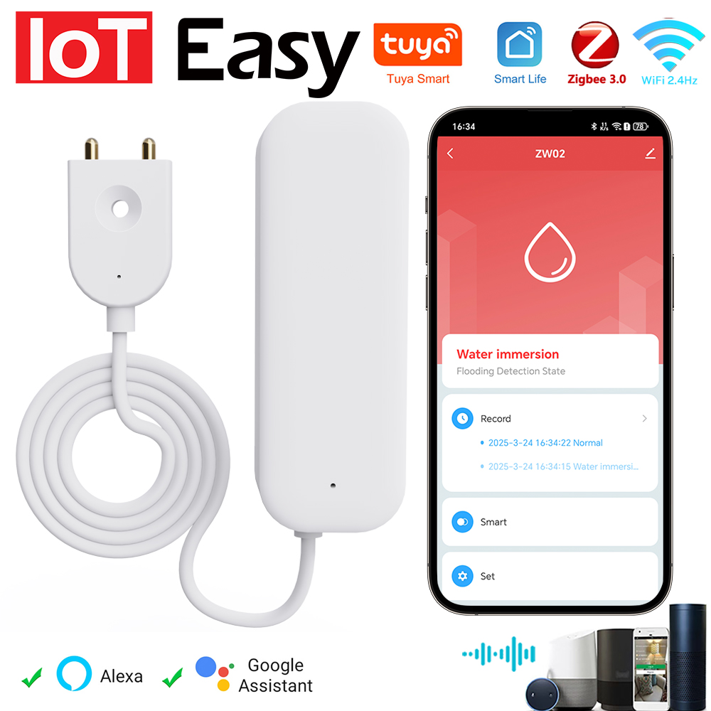 Tuya WiFi ZigBee 워터 센서 누출 경보 홍 - Home Security Guard 리뷰 및 가격