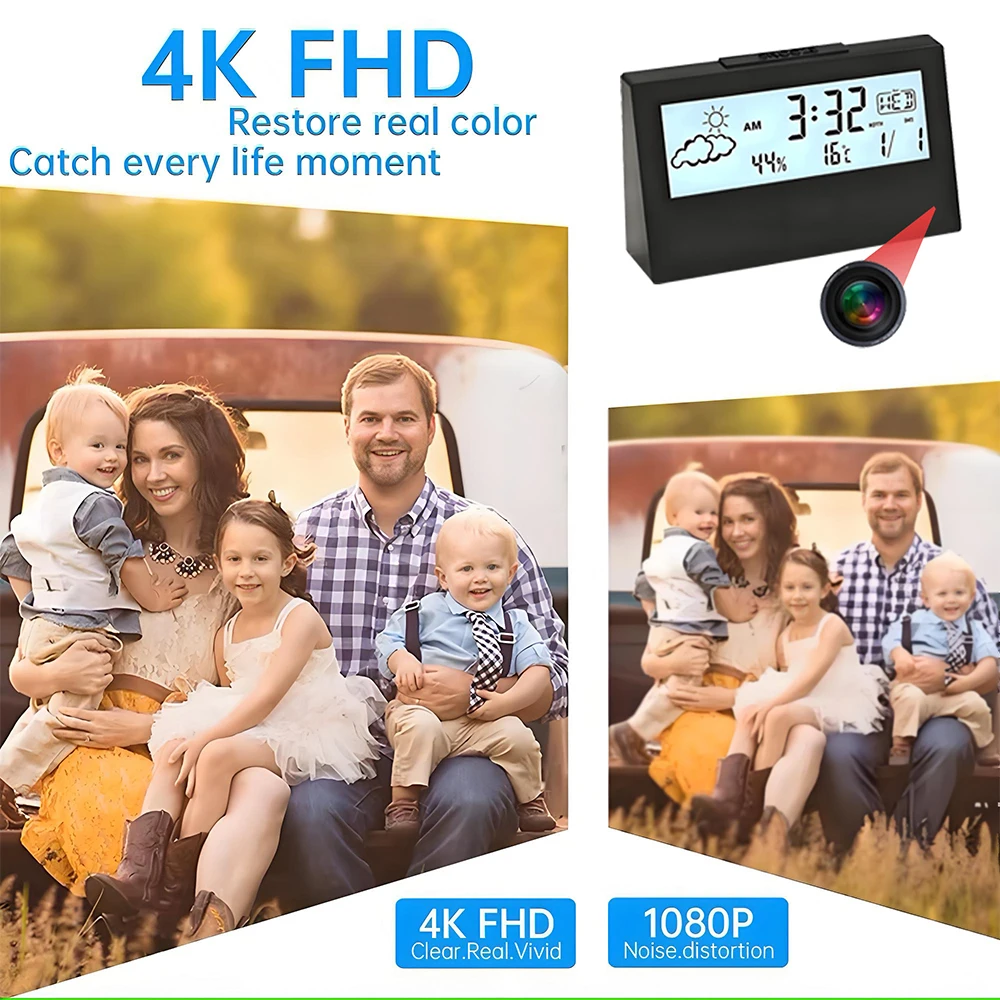 4K WiFi 시계 카메라 (모션 감지 기능 포함) | - Home Security Lidar 리뷰 및 가격