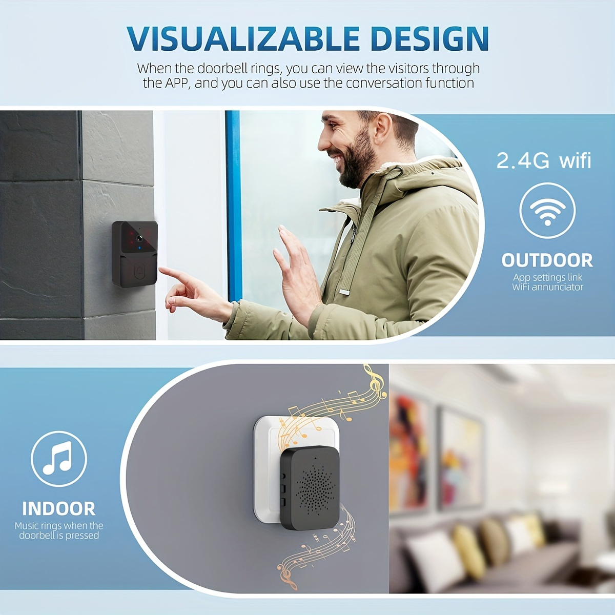 Tuya 무선 스마트 비디오 초인종, 2.4G WiFi - Home Security Blink 리뷰 및 가격